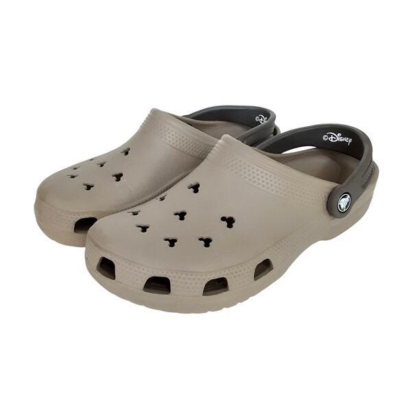 Crocs Disney Mickey Mouse Clogs Slip On Water Shoes Tan Brown Womens 9 Mens 7 - Picture 2 of 10